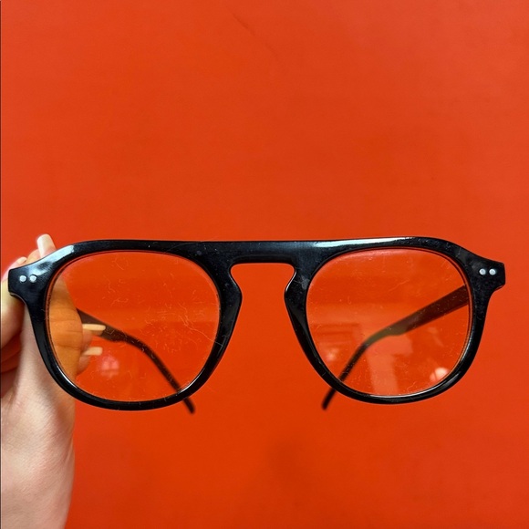 Vintage Stylish Black Sunglasses with Amber Lenses - Picture 3 of 9